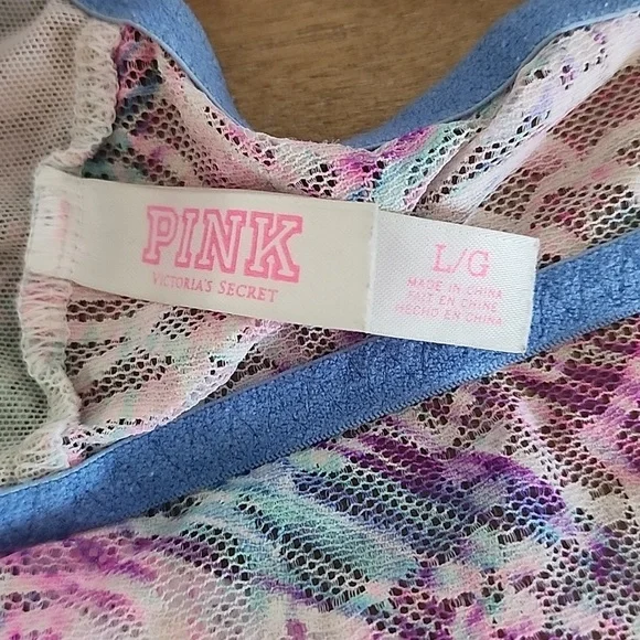 Victoria’s Secret PINK Rose Lace Bralette | Tie-Dye | Size Large - Picture 5 of 5